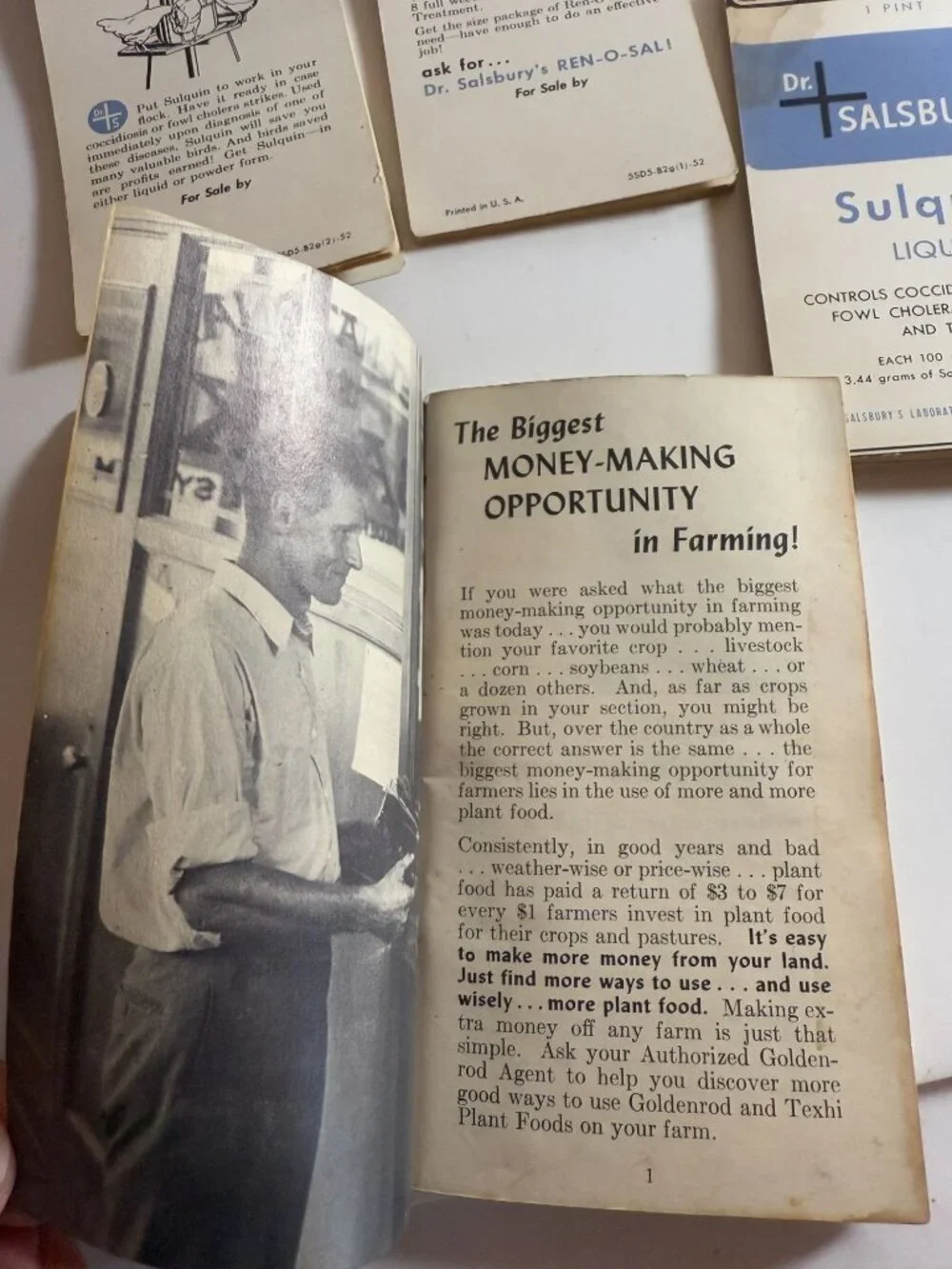 Vintage Advertising Notepads VC Fertilizers Tex Hi Plant Food Farmer Lot READ